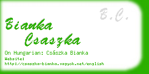 bianka csaszka business card