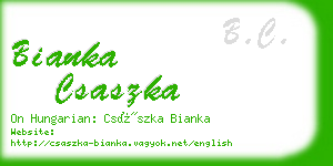 bianka csaszka business card